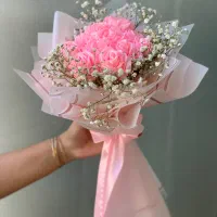 دسته گل پینترسی صورتی