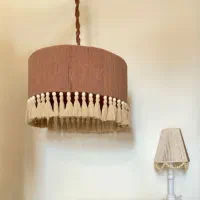 لوستر و آباژور دستساز با رافیا سبک بوهو و طبیعی|لوستر و چراغ آویز|کرج, مهرویلا شمالی|دیوار
