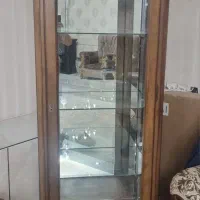 ویترین چوب راش وآیینه کنسول