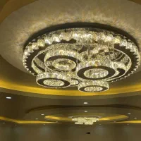 لوستر سقفی مدرن کریستال ریموت‌دار|لوستر و چراغ آویز|تهران, مینابی|دیوار