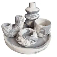 ست گلدان و جا شمعی