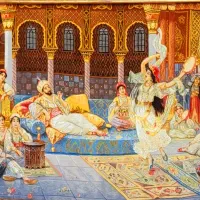 تابلو فرش دستباف شاهکار رقص شرقی ۱۸۵ × ۱۳۵ مارکدار