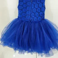 لباس عروس دخترانه آبی کاربنی مناسب ۲ تا ۴ سال