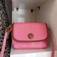 کیف چرم صورتی