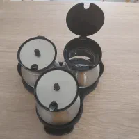 بانکه سه تایی با سینی زیرش وقاشق