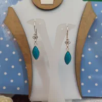 گوشواره نقره کار دست اصفهان نگین آبی کد ۵۵۲