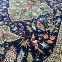 فرش دستبافت تمام ابریشم ذرع و نیم