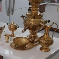 سماور ذغالی و برنجی نو و سالم مناسب جهیزیع