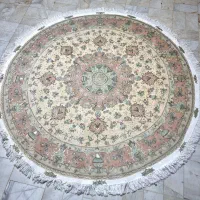 فرش دستباف دایره ۲×۲ گلابریشم نو|فرش|تهران, ونک|دیوار