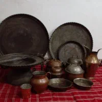 ظروف مسی آنتیک|کلکسیون اشیاء عتیقه|املش, |دیوار