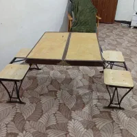 میز و صندلی چمدانی  عتیقه