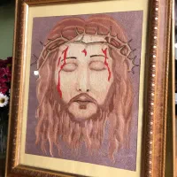 فروش تابلو فرش دستباف ابریشم طرح عیسی