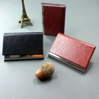 کیف پول جاکارتی جاسویچی چرم لیزر تبلیغاتی جا کارت