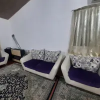 مبل ۵نفره چرم وپارچه همراه پرده|مبلمان خانگی و میز عسلی|چمستان, |دیوار