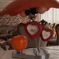 چراغ خواب ساعتدار توت فرنگی