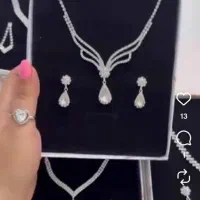 نیم ست های طرح جواهر با آبکاری نقره