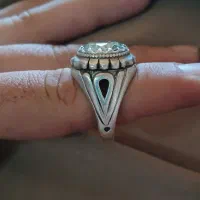 انگشتر نقره، الماس موزانایت و دُر مو طلایی کمیاب|جواهرات|هشتگرد, تهران دشت|دیوار