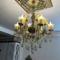 یک عدد لوستر ۶شاخه ۱۲شعله برنز|لوستر و چراغ آویز|الوند, |دیوار