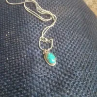 آویز نقره .با نگین اصل فیروزه نیشابور.زیر قیمت.