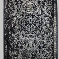 فرش طوسی زغالی نو وینتیج ۹ متری