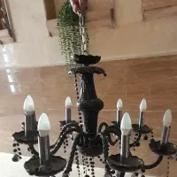 لوستر ۸شاخه و پرده چرم