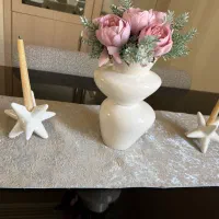 گلدان و دوعدد شمعدان پینترسی