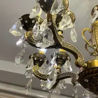 لوستر برنز سنگین ،رنگ تیره آنتیک اصل نگین کاری شده|لوستر و چراغ آویز|تهران, شهران جنوبی|دیوار