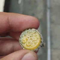 انگشتر با سنگ خطی عقیق رنگ خاص یمن
