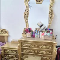 سرویس خواب دو نفره سلطنتی پر منبت ورق طلا شیک|تخت و سرویس خواب|تهران, نظام‌آباد|دیوار