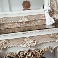 آیینه کنسول کرم رنگ|بوفه، ویترین، کنسول|بندر انزلی, ساحل قو|دیوار