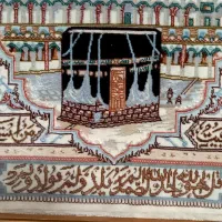 تابلو فرش دستباف ابریشم بزرگ مکه مدینه با قاب چوبی|تابلو فرش|تهران, تولید دارو|دیوار