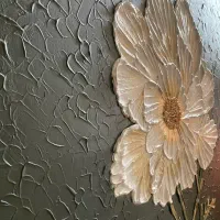 تابلو مدرن برجسته گل رنگ روغن و تکسچر