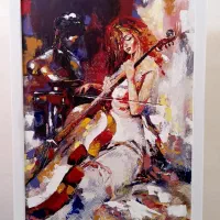 تابلو نقاشی با کنوس الیاف طبیعی