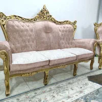 مبل سلطنتی ۹نفره چوب گردو اصل با میز و عسلی
