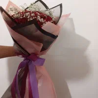 دسته گل رز روبان جیگری|گل مصنوعی|سبزوار, توحیدشهر|دیوار