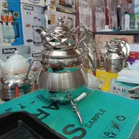 کتری قوری کی تی استیل شیردار کف چدن با قوری|قوری، کتری، قهوه‌ساز دستی|قم, علی آباد سعدگان|دیوار