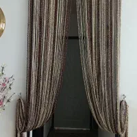 پرده راهرویی کرم قهوه ای