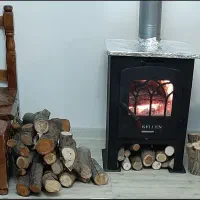 بخاری هیزمی با کف چدنی و ورق فولادی|بخاری، هیتر، شومینه|هشتگرد, هیو|دیوار