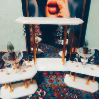 اینه وشمعدان سنگ گرانیتی|لوستر و چراغ آویز|خرم‌آباد, |دیوار
