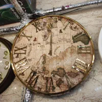 ساعت دیواری چرم دورفلزی