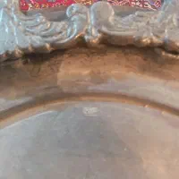 سینی مسی نخودی قاجاری و سگ برنجی