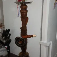 قلیان چوبی طرح مار کبری  دست ساز