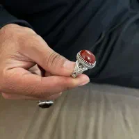انگشتر عقیق با رکاب نقره