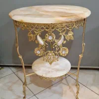 میز گرد برنز  اصل  سنگین وزن صفحه50 سنگ مرمر