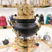 سماور گازی ۶ لیتری برنجی مدل ترموکوبل دار