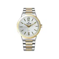 ساعت مچی مردانه ویکتور طلایی نقره ای مدل 5715