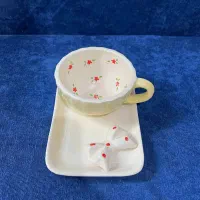 ماگ و پلیت نقاشی گلدار