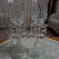 یک جفت شمعدان بلور خارجی زیبا وشیک