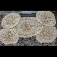 رومیزی ۵ تکه آکبند|پرده، رانر، رومیزی|تبریز, |دیوار