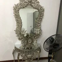 آیینه شمعدون و ساعت برنز